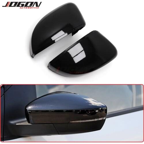 Car Glossy Black Side Wing Rear View Rearview Mirror Replace Cover Shell Caps For Volkswagen For VW Polo Mk5 6R 6C V 2009-2017