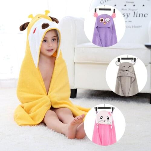 Hooded Bath Towel Kids Pure Cotton Bath Towel Cute Supple Comfortable Baby Bath Towels Strong Water Absorption Home Articles