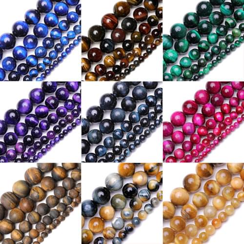 Wholesale AAA Natural Stone Beads Purple Tiger Eye Beads Stone Beads 4mm 6mm 8mm 10mm 12mm For Jewelry Making Bracelet Necklace