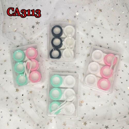 3PCS Contact Lens Case Travel Glasses Lenses Box For Unisex Eyes Care Kit Holder Container Support Gif CA3113