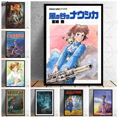 Nausica of the Valley of the Wind Posters and Prints Studio Ghibli Wall Art Pictures Poster Canvas Painting for Home Decoration