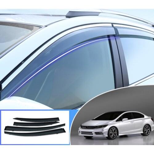 For Honda Civic 2006 2007 2008 2009 2010 2011 Car Styling Smoke Window Sun Rain exterior visor Deflector Guard Accessorie 4PC