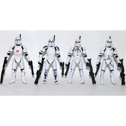 SW Lot of 4 SW Republic Elite Fleet Sercurity Razor Trooper 3.75" Loose Action Figure
