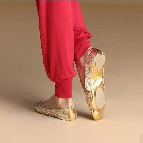 Brand Anklets One Pair Belly Dance Accessory Practice Ballet Flat Gold Flats Soft Leather Pointe Gymnastics Foldable