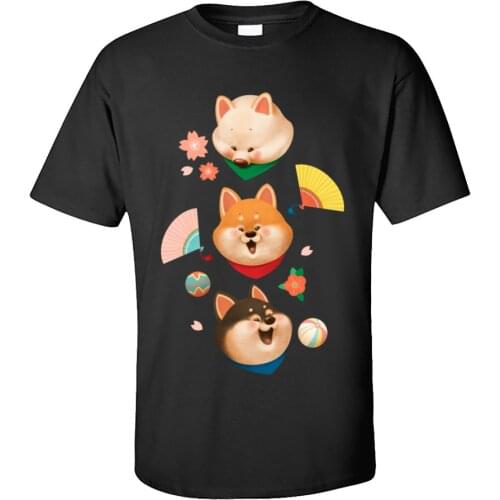 Shiba Inu 100% Cotton Short Sleeve Men T Shirt Summer VALENTINE DAY TShirt Japan Style Graphic T-Shirt Newest O Neck Top Quality