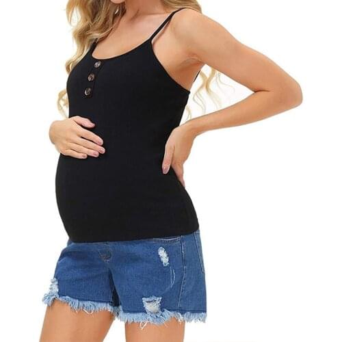 Maternity Camisole Pregnancy Women Sleeveless Solid Color T-shirt Breastfeeding Tank Tops Pregnant Casual Nursing Cotton Vest