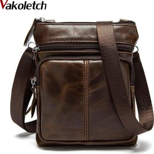 Genuine Leather men bags male cowhide flap bag Shoulder Crossbody bags Handbags Messenger small men Leather bag A-6
