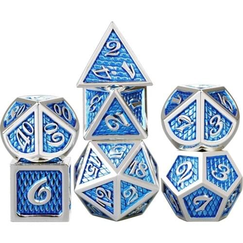 7pcs/set Metal Dice Set Polyhedral Dice Role Playing Games Dice