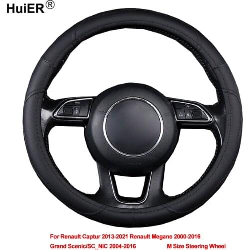 Car Steering Wheel Cover Wrap For Renault Captur 2013 - 2021 Megane I II III 2000 - 2016 Grand Scenic SC_NIC 2004 - 2016 M Size
