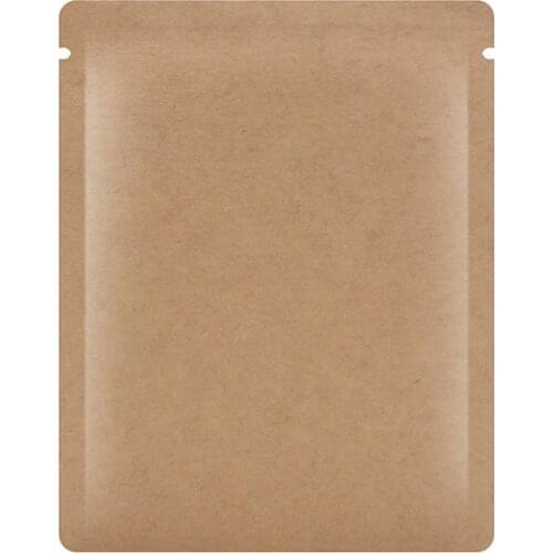 Sticker DIY Logo 100pcs NOT Print Open Top Flat Kraft Paper Al Foil Laminated Heat Sealable Vacuum Pouches Tea Packaging Bags