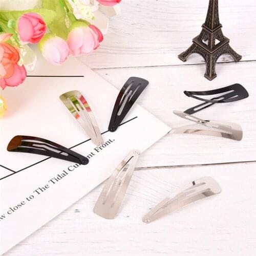 New 100Pcs/pack Wholesale Hair Snap Clips For Women Black Water Drop Hairgrips Barrettes Head Hairpins Jewelry