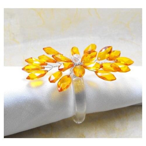 Orange flower napkin ring, wholesale bead napkin holder