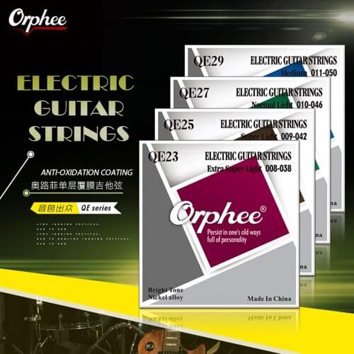 Orphee QE Series Nickel Alloy Plated Electric Guitar Strings Replacement QE23 /QE25/ QE27/QE29 6pcs Professional Guitar Strings