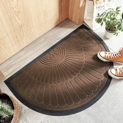 Semi-Round Welcome Door Mat Entrance Front Door Mat Non-Slip Outdoor Patio Area Rug Foot Pad For Hallway Bath Kitchen Doormat