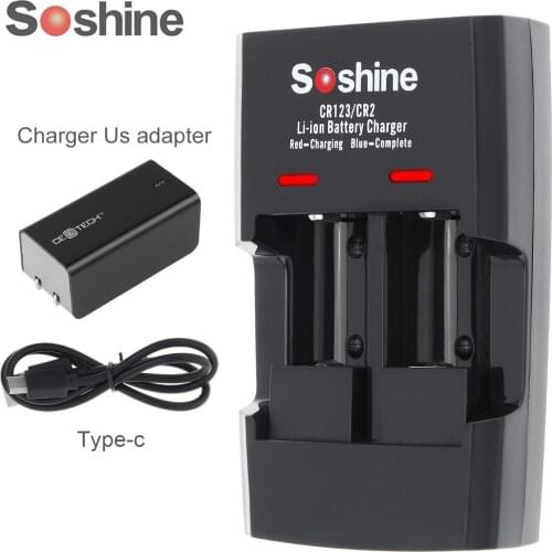 SC-S5 2Slot Li-ion RCR123/RCR2 Rapid Battery Smart Charger with LED Indicator EU/US Plug for 14250/CR2/16340/17335/15266 Battery