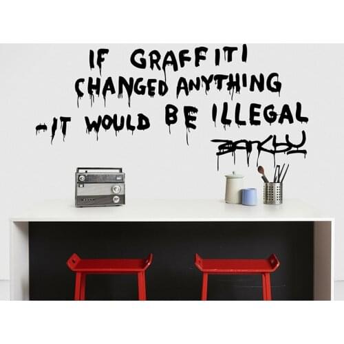 Modern Banks Graffiti Inspirational Motivational Wall Sticker Boy Room Kids Room Banky Graffiti Quote Wall Decal Bedroom Vinyl