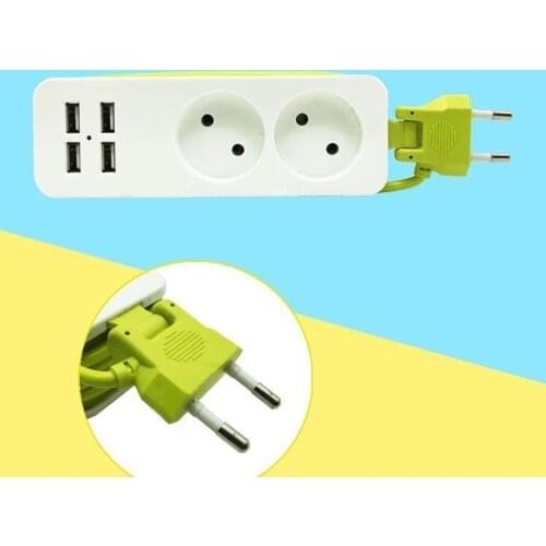 1.5m EU Plug Power Strip 4 USB Port Wall Multiple Socket Portable EU USB HUB Socket for Smart Phones Tablets Charging 1200W 250V
