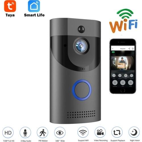 Tuya 720P HD Video Doorbell Camera WiFi Wireless Doorbell Smart Home Doorbell Camera Outdoor Mini Video Intercom Two Way Audio