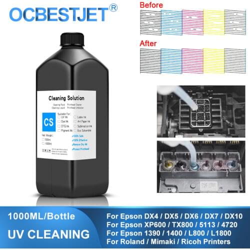 1000ML UV Cleaning Liquid For Epson Roland Mimaki UV Modified Printer Cleaning Fluid Printhead Cleaning Solution UV Ink Cleaner
