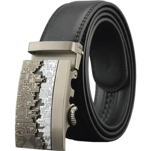 100% Genuine Leather Mens Belt with Buckle 2019 Fashion Designer Brand Cowboy Mens Belts Luxury Black Brown Long 150 Male Belt