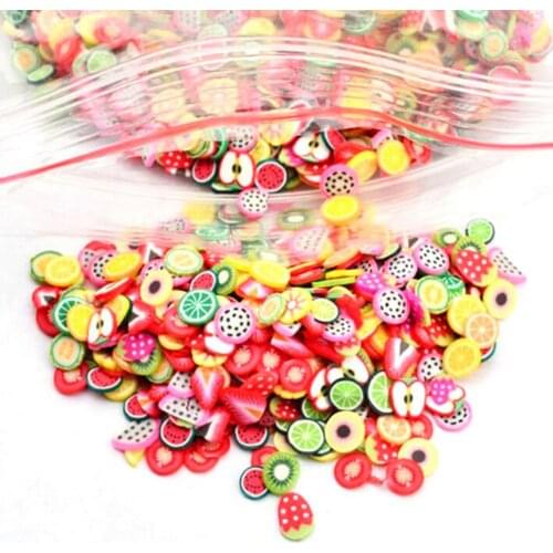 1000Pcs DIY Nail Art decor Sticker 3 fruit Design clay series flowers animals 3D decorations Nails Art