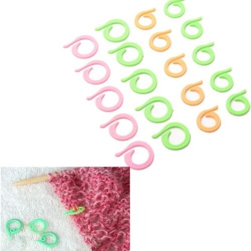 20PCs Colorful Plastic Stitch Marker Ring Holders Needle Clip Knitting Crochet Hook Locking Tool Craft DIY Sewing Tools