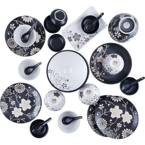 26pieces guci Japanese style tableware set, Chinese made dish, hand printed Chinese dishes