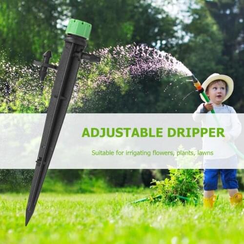 50pcs Adjustable Sprinkler Misting Nozzle 360 Degrees 8 Holes Stake Watering Automatic Watering Spike for Plants