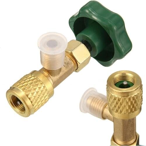 Car Air Conditioning Refrigerant Open 1PC SAE Auto AC Can Tap Valve Bottle Opener R134a R22 R12 R410A / 1/4" Leak-proof Switch