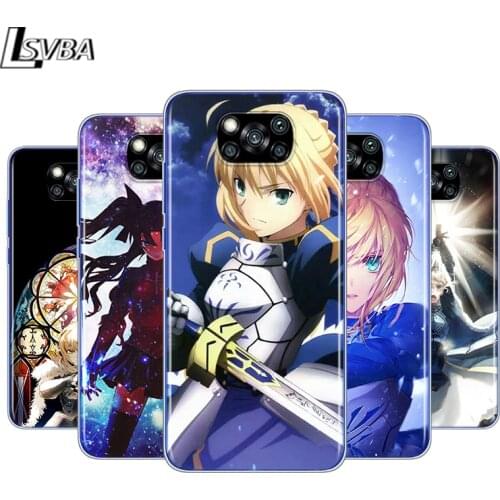 Cartoon fate stay night saber For Xiaomi Poco X3 NFC C3 F2 F1 M3 M2 X2 11 10T Note 10 8 Mi Play A2 5 Lite Pro Phone Case