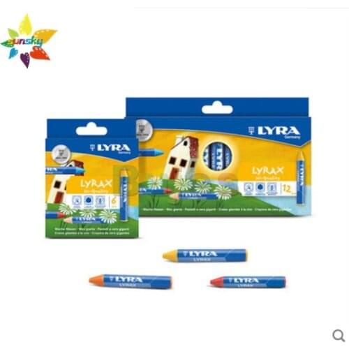 LYRA Color crayon 6 / 12 color primary school childrens safety non toxic color coating set color stick oil crayon art supplies