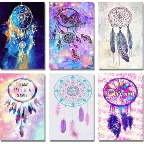 Diy 5d Diamond Painting Dream Catcher Wind Chime Cross Stitch Diamond Embroidery Pattern Rhinestone Diamond Mosaic Decor Crafts
