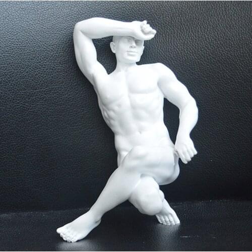 European resin glazed art nude man sculpture creative living room home decoration office desktop crafts model figurines gift