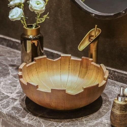 Porcelain bathroom vanity bathroom sink bowl countertop Round bathroom sink wash basin