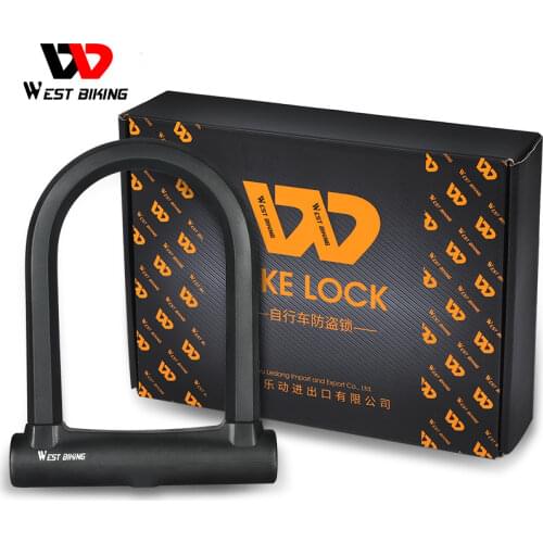 WEST BIKING Bicycle Lock MTB Road Universal Bicycle Motorcycle Cycling Scooter Security Zinc Alloy U Lock Bicycle Accessories