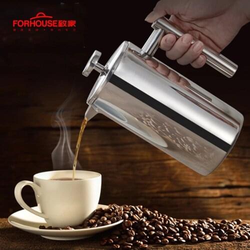 French Press Coffee Maker Best Double Walled Stainless Steel Cafetiere Insulated Coffee Tea Maker Pot Giving One Filter Baskets