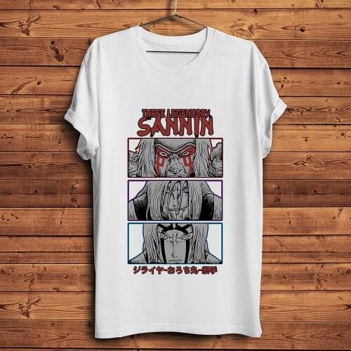 Three Legendary Sannin funny anime t shirt men white homme casual tshirt unisex manga Gama Sennin Jiraiya streetwear