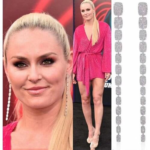 GODKI 105mm Luxury Trendy Long Tassel Drop Dangle Earrings for Women Zircon CZ Crystal Earring Statement Jewelry Oorbellen 2019