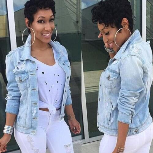 Womens Denim Jackets Coats Streetwear Autumn Winter Loose Plus Size 5XL Lady Casual Jacket Top Jeans Denim Jacket Outerwear