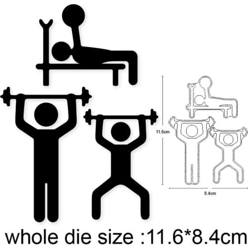 People Sports Weightlifting Running Golf Metal Cutting Mold Scrapbook Embossed Paper Card Album Craft Paper Cutting 2021 New
