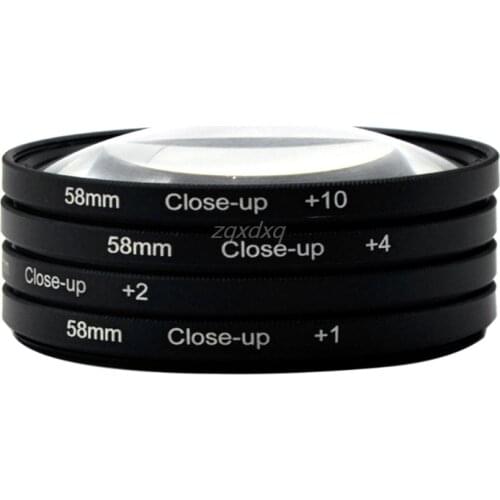58mm Close Up Macro Lens Filter +1 + 2 +4 +10 Kit For EOS D40 Pentax K20D Drop ship