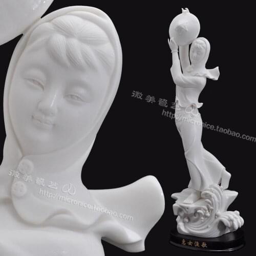 [micro] female beauty Hui Huian female characters of Chinese girls ornaments Dehua white porcelain ceramic crafts