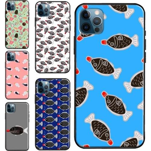 Sushi Soy Fish Case For iPhone 11 Pro Max XR X XS 6 7 8 Plus SE 2020 12 Mini 12 Pro Max Soft Phone Cover