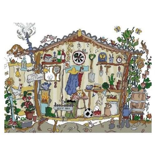 Country house Top Quality Embroidery Needlework 14CT Unprinted Cross Stitch Kits DIY Arts Handmade Home Decor