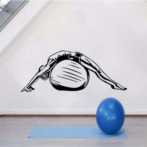 Yoga Wall Stickers Health Life Ball Vinyl Wall Decal Home Decoration Woman Bedroom Modern Meditation Room Artistic Murals Y868