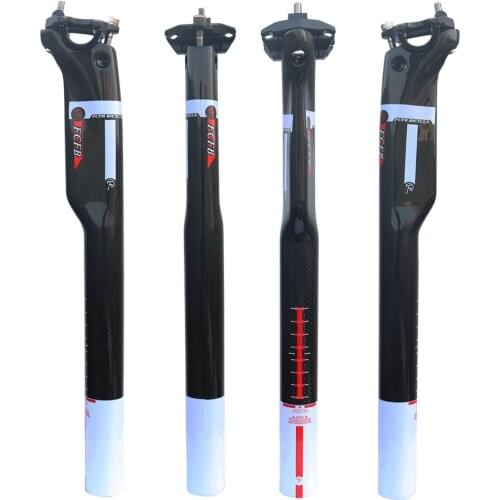 New top FCFB FW red+white mountain bike seat post 3K full carbon road bicycle carbon fiber parts 27.2 / 30.8 / 31.6 mm