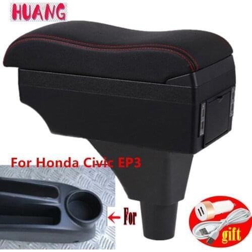 For Honda Civic EP3 Armrest Box For Honda Civic EP3 central Store content box with decoration products USB interfac