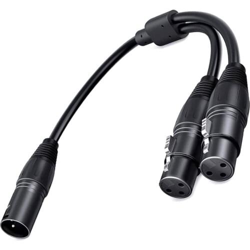 Splitter Cable Male To Dual Female Y-Splitter 3 Pin Balanced Microphone Cable XLR-M To Two XLR-F Connecting Line