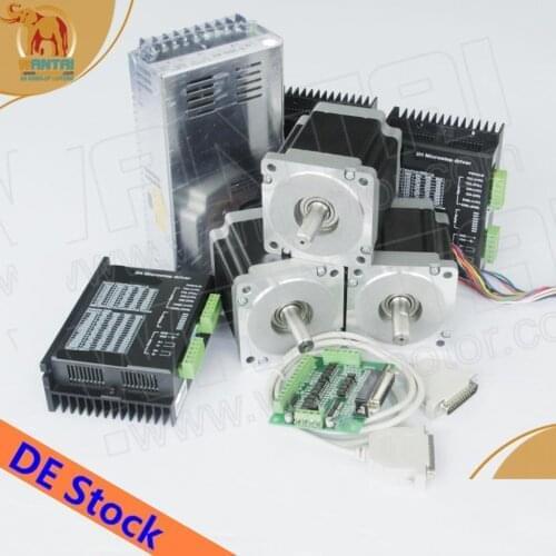 EU Free from Germany Warehouse! Wantai 3 Axis Nema23 Stepper Motor 57BYGH633 270oz 78mm 6 wires+Driver DQ542MA 4.2A 50V 125Micro