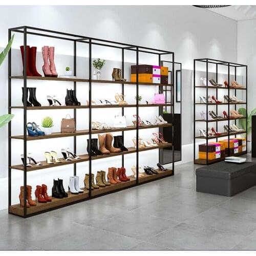 Shoe shop Shoe rack Display rack Clothing shop Shoe rack Shoe rack Multilayer shelf Shoe bag on the wall Multilayer shelf